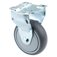 Roulette Appareil Fixe Caoutchouc Gris Ø100mm 100kg Platine Roulette Appareil Fixe Caoutchouc Gris Ø100mm 100kg Platine