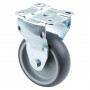 Roulette Appareil Fixe Caoutchouc Gris Ø100mm 100kg Platine