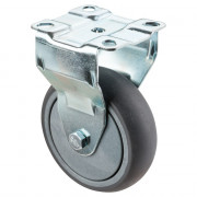 Roulette Appareil Fixe Caoutchouc Gris Ø100mm 100kg Platine