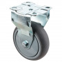 Roulette Appareil Fixe Caoutchouc Gris Ø100mm 100kg Platine
