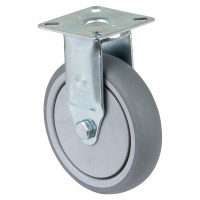 Roulette Appareil Fixe Caoutchouc Gris Ø100mm 90kg Platine