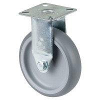 Roulette Appareil Fixe Caoutchouc Gris Ø100mm 90kg Platine Roulette Appareil Fixe Caoutchouc Gris Ø100mm 90kg Platine