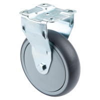 Roulette Appareil Fixe Caoutchouc Gris Ø125mm 100kg Platine Roulette Appareil Fixe Caoutchouc Gris Ø125mm 100kg Platine