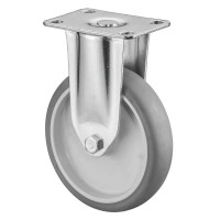 Roulette Appareil Fixe Caoutchouc Gris Ø125mm 100kg Platine
