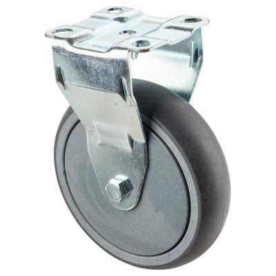 Roulette Appareil Fixe Caoutchouc Gris Ø125mm 100kg Platine