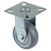 Roulette Appareil Fixe Caoutchouc Gris Ø50mm 50kg Platine