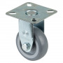 Roulette Appareil Fixe Caoutchouc Gris Ø50mm 50kg Platine