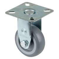 Roulette Appareil Fixe Caoutchouc Gris Ø50mm 50kg Platine