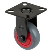 Roulette Appareil Fixe Caoutchouc Gris Ø50mm 50kg Platine