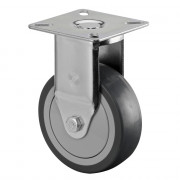 Roulette Appareil Fixe Caoutchouc Gris Ø75mm 75kg Platine