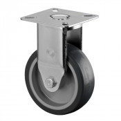 Roulette Appareil Fixe Caoutchouc Gris Ø75mm 75kg Platine