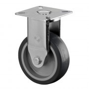 Roulette Appareil Fixe Caoutchouc Gris Ø75mm 75kg Platine