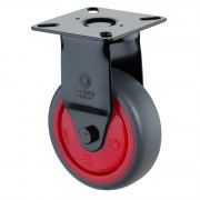 Roulette Appareil Fixe Caoutchouc Gris Ø75mm 75kg Platine