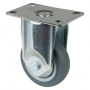 Roulette Appareil Fixe Caoutchouc Gris Ø80mm 80kg Platine