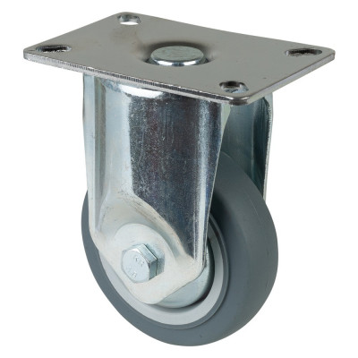 Roulette Appareil Fixe Caoutchouc Gris Ø80mm 80kg Platine