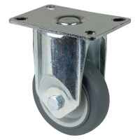 Roulette Appareil Fixe Caoutchouc Gris Ø80mm 80kg Platine