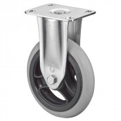 Roulette Appareil Fixe Caoutchouc Gris, anti-crevaison Ø125mm 35kg Platine