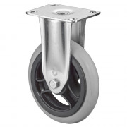Roulette Appareil Fixe Caoutchouc Gris, anti-crevaison Ø125mm 35kg Platine