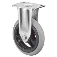 Roulette Appareil Fixe Caoutchouc Gris, anti-crevaison Ø125mm 35kg Platine