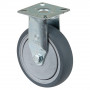 Roulette Appareil Fixe Caoutchouc Gris Conduct. Ø100mm 70kg Platine