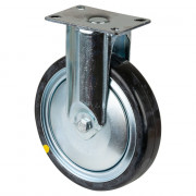 Roulette Appareil Fixe Caoutchouc Gris Conduct. Ø150mm 100kg Platine