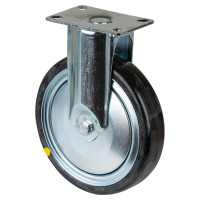 Roulette Appareil Fixe Caoutchouc Gris Conduct. Ø150mm 100kg Platine Roulette Appareil Fixe Caoutchouc Gris Conduct. Ø150mm 100kg Platine