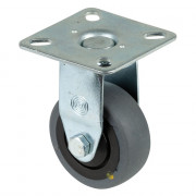 Roulette Appareil Fixe Caoutchouc Gris Conduct. Ø50mm 50kg Platine