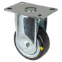 Roulette Appareil Fixe Caoutchouc Gris Conduct. Ø80mm 80kg Platine