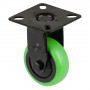 Roulette Appareil Fixe Caoutchouc vert Ø50mm 50kg Platine