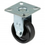 Roulette Appareil Fixe Plastique noir Ø50mm 50kg Platine