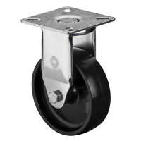 Roulette Appareil Fixe Plastique noir Ø75mm 50kg Platine Roulette Appareil Fixe Plastique noir Ø75mm 50kg Platine