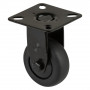 Roulette Appareil Fixe Thermoplastique caoutchouc noir Ø50mm 50kg Platine