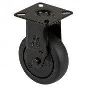 Roulette Appareil Fixe Thermoplastique caoutchouc noir Ø75mm 75kg Platine