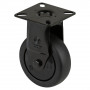 Roulette Appareil Fixe Thermoplastique caoutchouc noir Ø75mm 75kg Platine