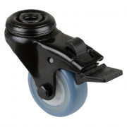 Roulette Appareil Frein Caoutchouc bleu clair Ø50mm 50kg Oeil