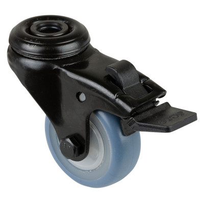 Roulette Appareil Frein Caoutchouc bleu clair Ø50mm 50kg Oeil