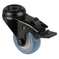 Roulette Appareil Frein Caoutchouc bleu clair Ø50mm 50kg Oeil