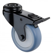 Roulette Appareil Frein Caoutchouc bleu clair Ø75mm 75kg Oeil