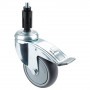 Roulette Appareil Frein Caoutchouc Gris Ø100mm 100kg Douille