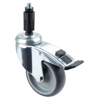 Roulette Appareil Frein Caoutchouc Gris Ø100mm 100kg Douille Roulette Appareil Frein Caoutchouc Gris Ø100mm 100kg Douille