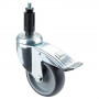 Roulette Appareil Frein Caoutchouc Gris Ø100mm 100kg Douille