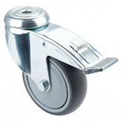 Roulette Appareil Frein Caoutchouc Gris Ø100mm 100kg Oeil