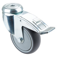 Roulette Appareil Frein Caoutchouc Gris Ø100mm 100kg Oeil