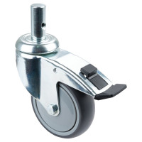 Roulette Appareil Frein Caoutchouc Gris Ø100mm 100kg Oeil