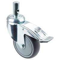 Roulette Appareil Frein Caoutchouc Gris Ø100mm 100kg Oeil