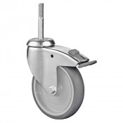 Roulette Appareil Frein Caoutchouc Gris Ø125mm 100kg Douille