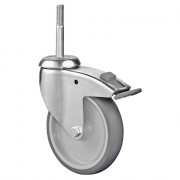 Roulette Appareil Frein Caoutchouc Gris Ø125mm 100kg Douille