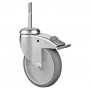 Roulette Appareil Frein Caoutchouc Gris Ø125mm 100kg Douille