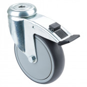 Roulette Appareil Frein Caoutchouc Gris Ø125mm 100kg Oeil