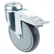 Roulette Appareil Frein Caoutchouc Gris Ø125mm 100kg Oeil